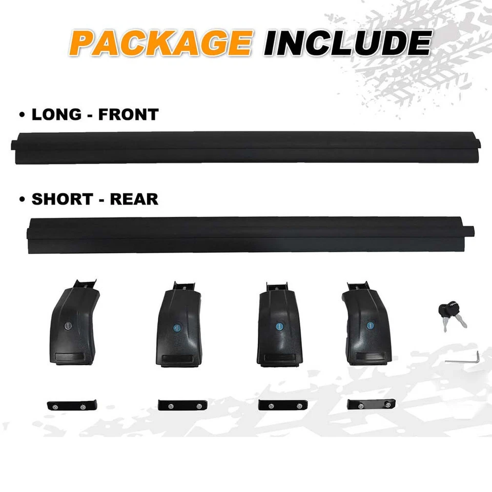 2Pc Fit for Audi Q7 2009-2015 Lockable Roof Rail Rack Carrier Cross Bar Crossbar - Image 2 of 4