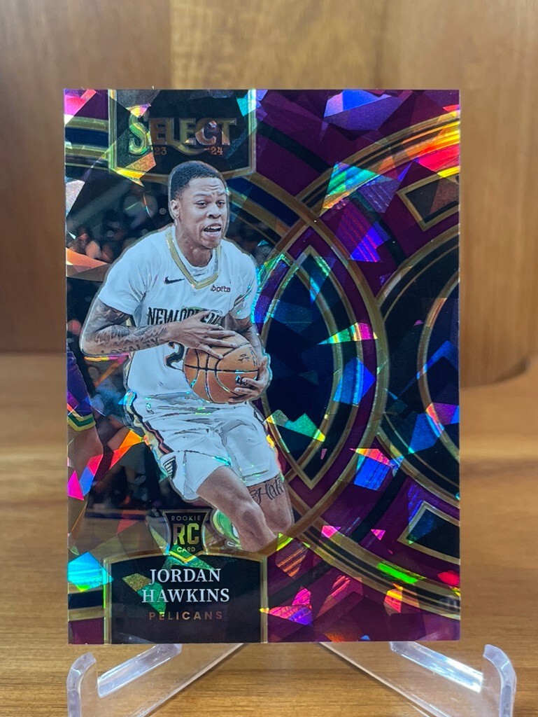 2023-24 Select Jordan Hawkins Premier Level #124 Purple Cracked Ice Prizm #/99