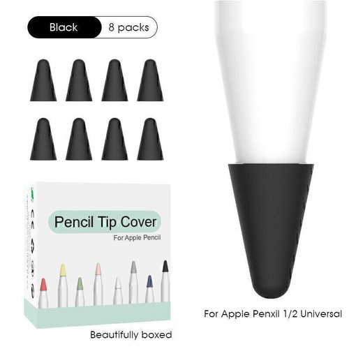 8PCS Silicone Touch Pen Nib Case Tip Protective Cover For Apple Pencil 1st 2nd - Picture 9 of 21
