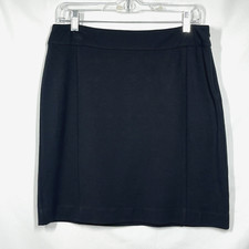 Eileen Fisher Black Viscose Blend Stretch Pencil Skirt S Italian Fabric