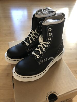 Martens 1460 Pascal BW Virginia Boot Black Leather White Sole UK US 