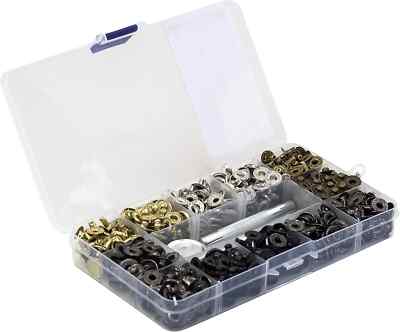 Amtech S5990 150tlg Metall Druckknopf Set, 6 Farben, Druckknöpfe für Schuhstr