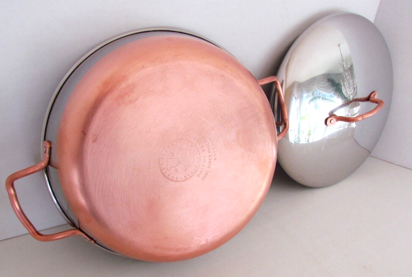 VINTAGE REVERE WARE PRE 1968 RARE 10" BRAISER COPPER HANDLES EXCELLENT