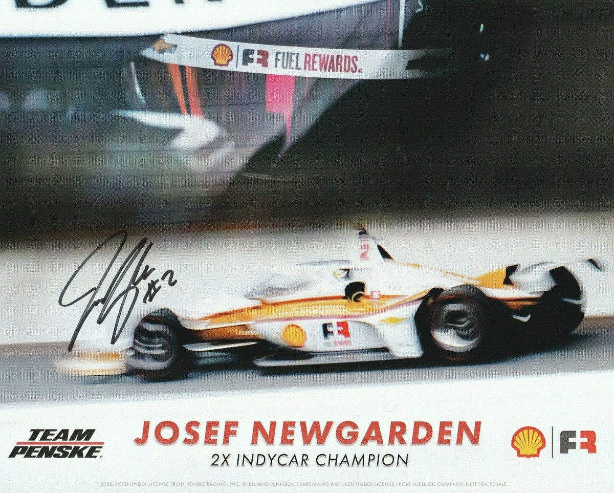 2022 JOSEF NEWGARDEN signed INDIANAPOLIS 500 SHELL HERO PHOTO CARD