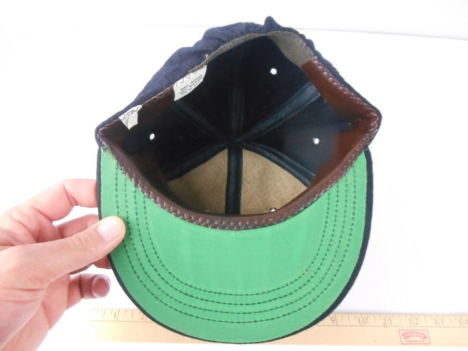 NOS Vintage Broner Black Wool Blend Baseball Hat Cap Small 6 7/8 **QUICK SHIP** - Image 4 of 4