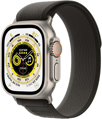 Apple Watch Ultra 1 - LTE 49mm Titanium - Schwarz Orange Trail Loop Armband