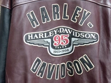 GENUINE HARLEY DAVIDSON 95TH ANNIVERSARY HERITAGE SPRINGER LEATHER JACKET LARGE