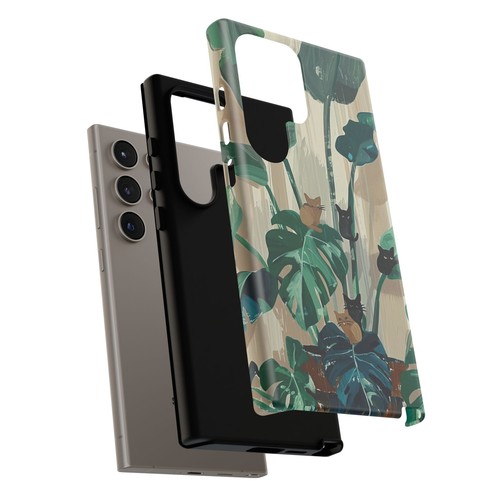 Phone-Ink iPhone, Pixel, Samsung Galaxy Case - Monstera Green Plant Cats - 第 94/191 張圖片