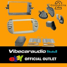 CT23FT14 Car Double Din Fascia Plate Ivory for Fiat 500 Air Con 2007-2015