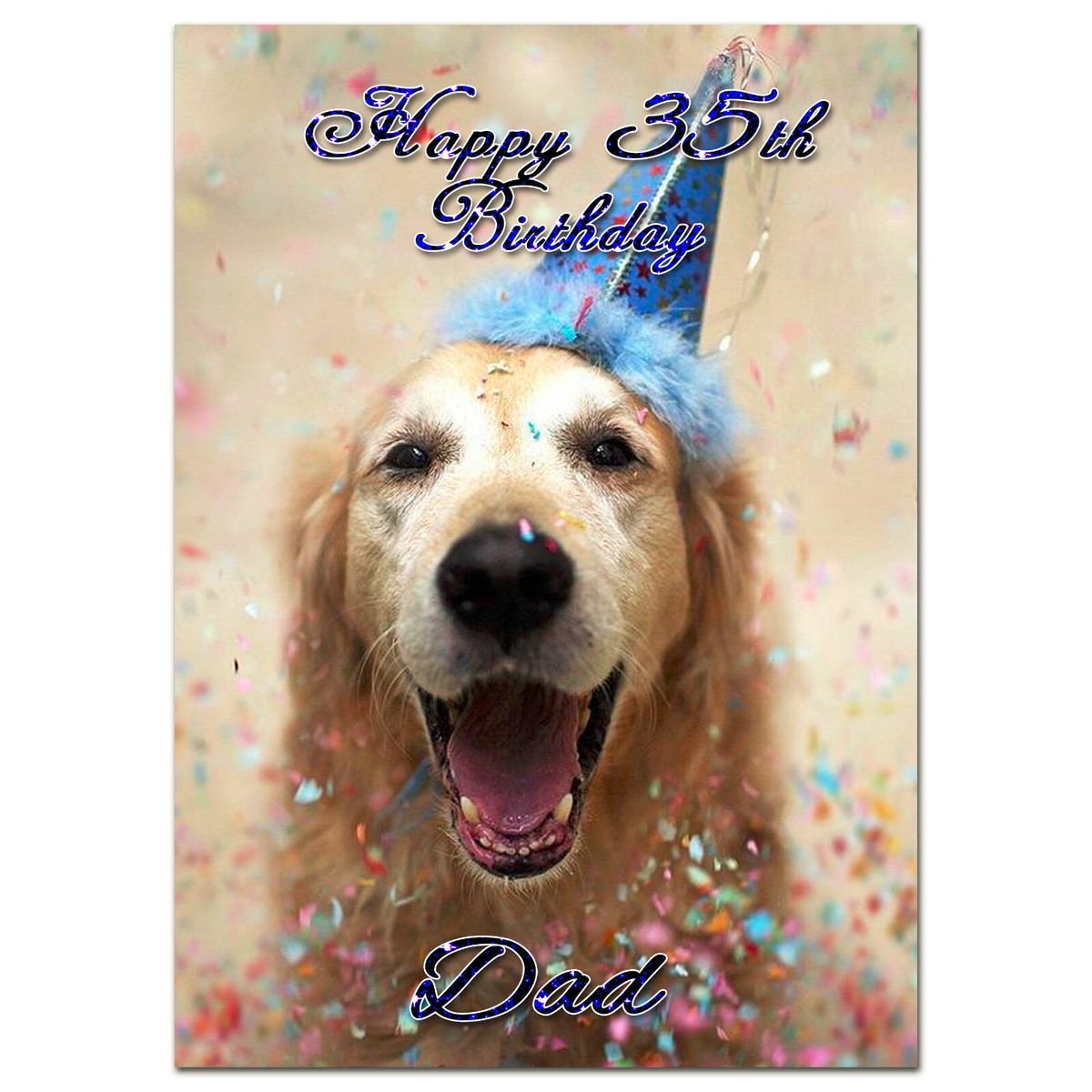 b446; Great Personalised Birthday card *Any name age text* Golden Retriever  Dog
