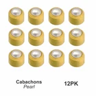 Caflon 24CT Gold Plated - Pearl Cabachon Stud (12 Pack)