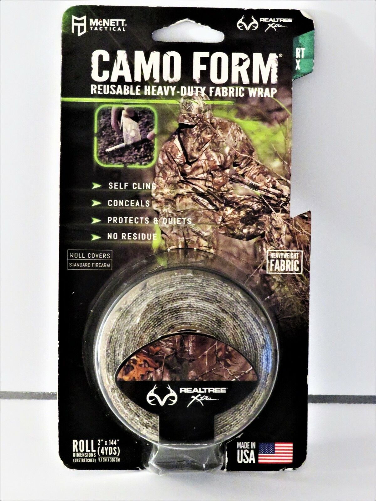 New Mcnett Tactical Camo Form Reusable Heavy Duty Fabric Wrap Realtree Brand