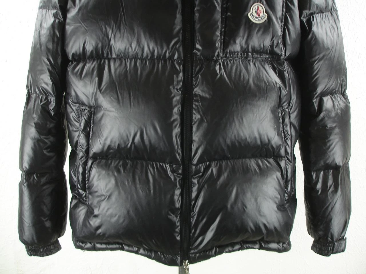 Giacca trapuntata donna XL Moncler tg 4 Bady Puffer nera piuma d'oca mancante cappuccio