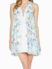 $202 Show Me Your Mumu Women's White Palm Print Daryn Lace-Up Dress Size Medium