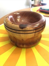 Beautiful Hand Turned Red Cedar Wood Bowl Signed