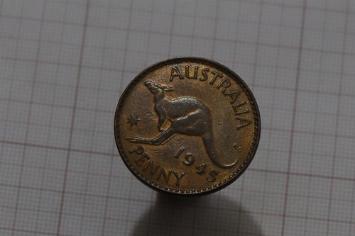 🧭 🇦🇺 AUSTRALIA PENNY 1945 GEORGE VI B67 #595