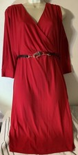 Calvin Klein LongSleeve Slit Down Arm, Wrap Draped Red Dress Size 4 (NWT$129)