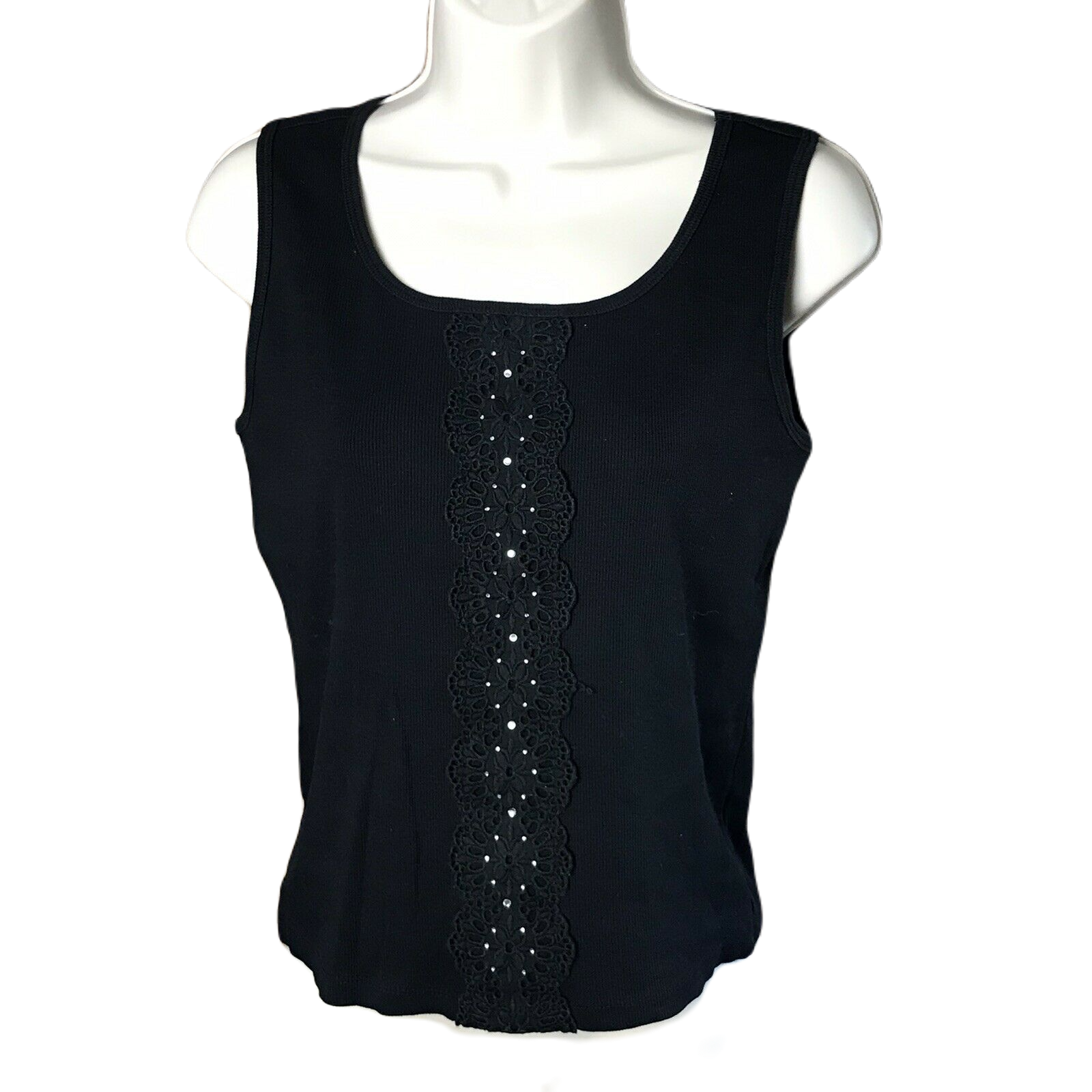 Bay Studio Classy Black Sleeveless Tank Top Blouse Size S