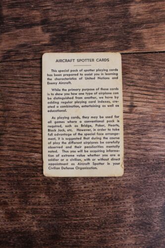 Vintage 1940's WWII Coca-Cola Airplane Spotter Playing Cards in Org Box - Picture 8 of 10