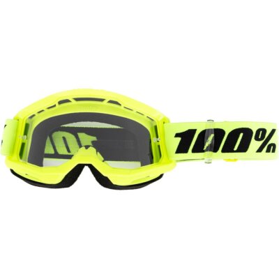 100% Crossbrille Strata Gen. 2 Neon Yellow - Clear, Anti-Fog