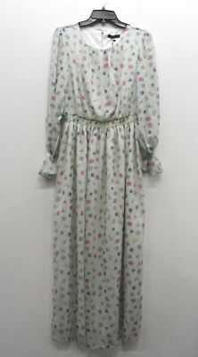 Refka Womens Floral Scoop Neck Poet Sleeve Elastic Waist Casual A Line  Dress 10 | eBay