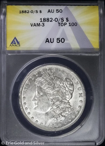 1882-O/S $1 Morgan Silver Dollar ANACS AU 50 | VAM-3 TOP 100 Strong