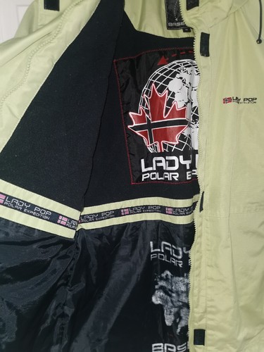 Lady Pop Polar Expedition Base Camp Lime Green Climacold Anorak Jacket Hood UK M - Picture 12 of 24