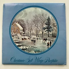 12 Vintage Christmas Gift Wrap Portfolio Assorted Holiday Wrapping Paper w/ Tags