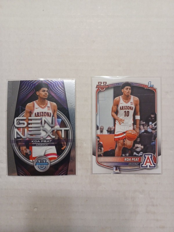 Koa Peat, Lot Of 2 Arizona Topps Chrome 2025-2026 Basketball Cards; GN-3 & BPP-3