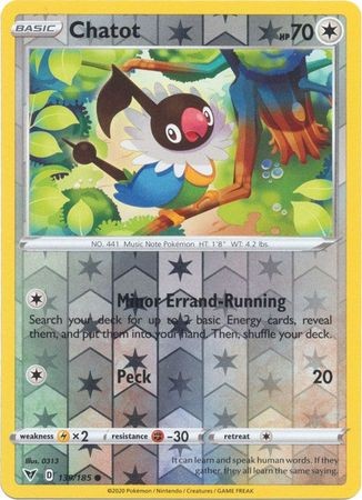 CHATOT 139/185 VIVID VOLTAGE POKEMON (REVERSE HOLO, NM)
