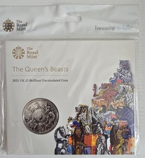 2021 Queens Beasts Completer Coin £5 Five Pound Coin Royal Mint BUNC Pack