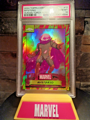 2024 Topps Chrome Marvel Human Torch  Mysterio  /39 PSA 10 RARE!!