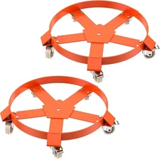 2 Pack 55 Gallon Drum Dolly 1250lbs 360° Swivel Casters Heavy Duty Steel Frame