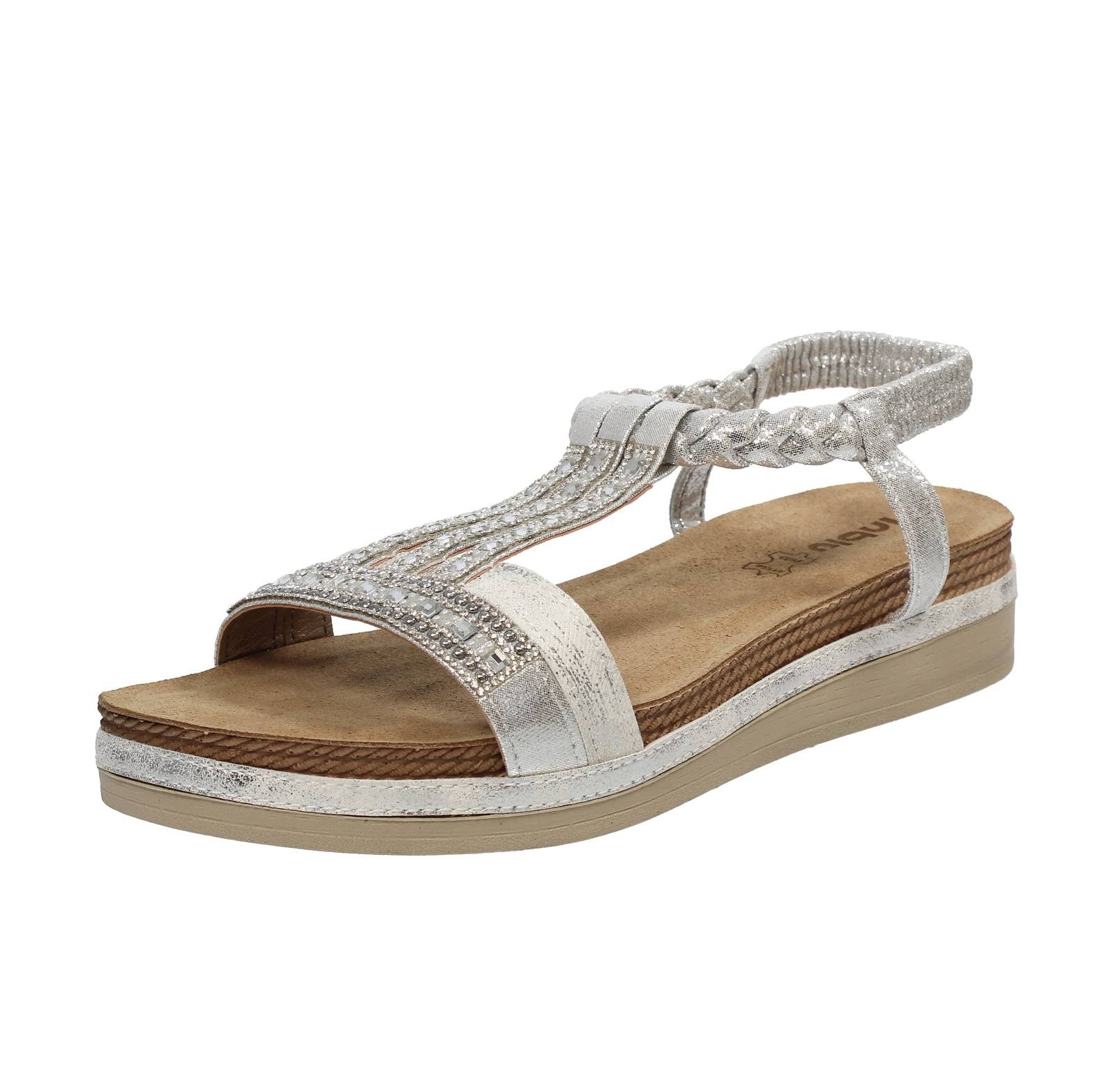 Inblu Sandali Platform Con Strass Argento - Taglia 38 [24.6cm] Scarpe Donna