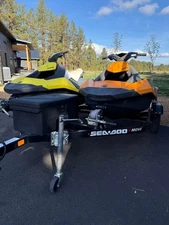 Pair of  2014 SeaDoo Spark 2up 90HP and 2016 Sea Doo Move Trailer