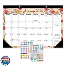 Desk Calendar 2026, With 2 sticker, 18 Month Calendar Running to 