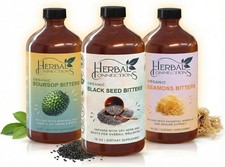 Soursop Bitters, Black Seed Bitters, and Sea Moss Bitters Wellness Bundle 3x16oz