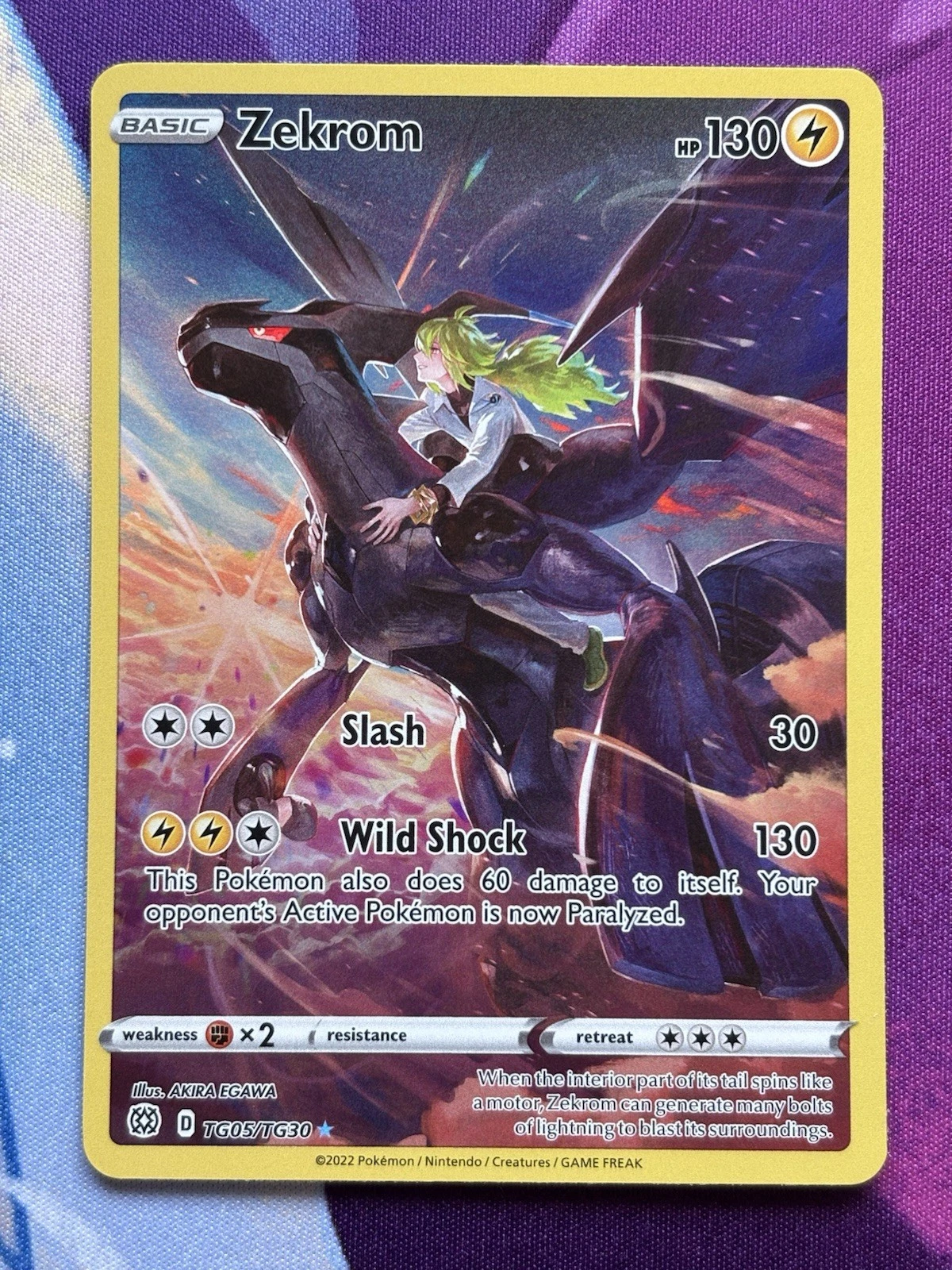 Pokémon TCG Zekrom Sword & Shield Mfg: Brilliant Stars Tg05/Tg30 Holo Secret...