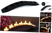 Wooden Bridge Candle Holders 15 inch in Length, Long Tea Light Candle Black