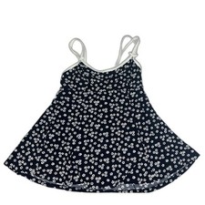 VTG Mainstream Black White Floral Skirted Swimsuit Pin Up Classic Nautical Sz 10