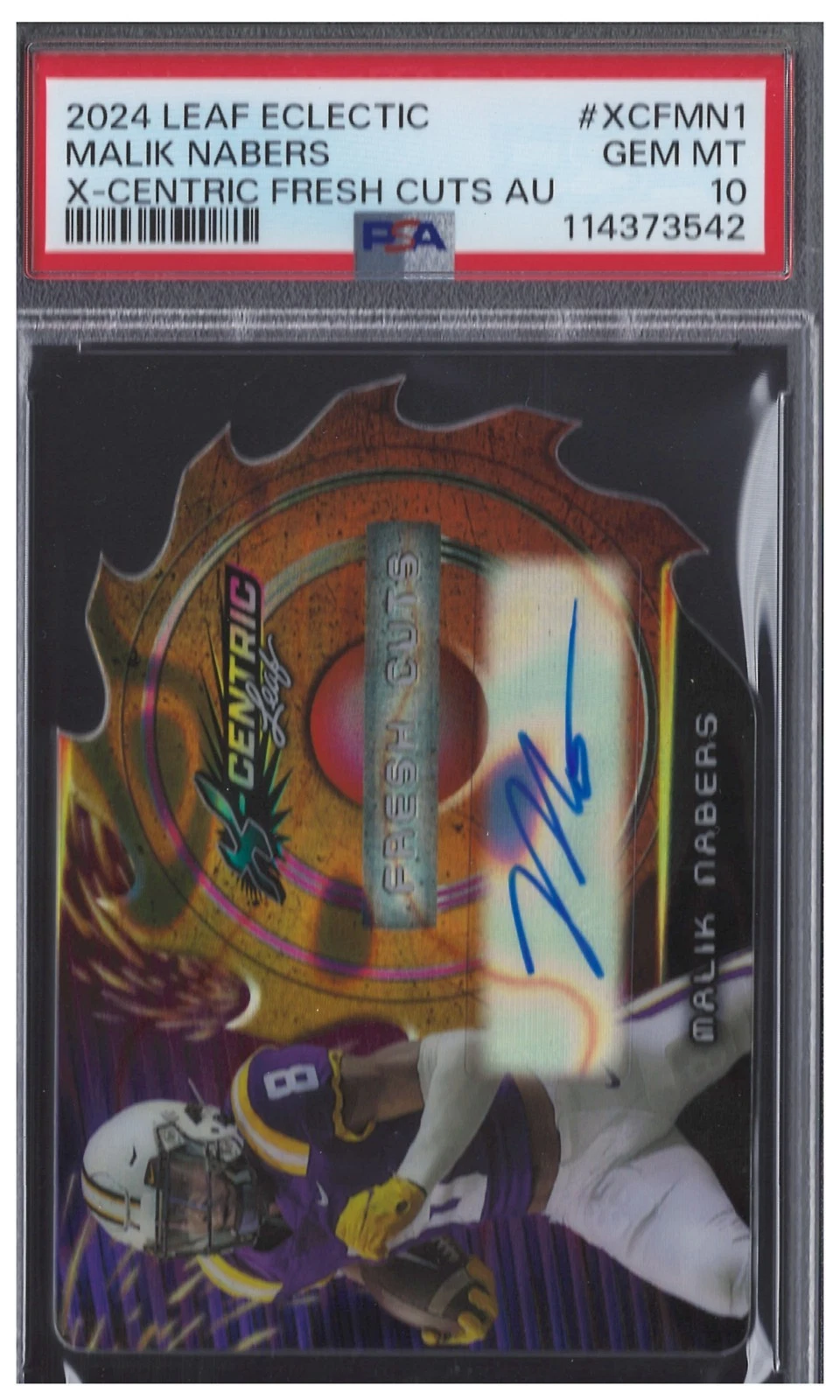Malik Nabers Leaf Eclectic X-Centric Fresh Cuts Autographs #XCFMN1 Base