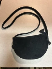 New Navy Blue Able Leather Suede mini Crossbody purse