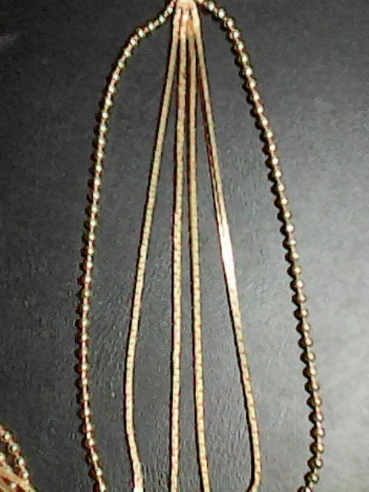 Collier ras de cou 6 rangs fins plaqué or - Photo 4/4