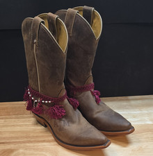 Nocona Boots Women’s US 9.5 Brown Leather Western Cowboy Boots A&M Logo