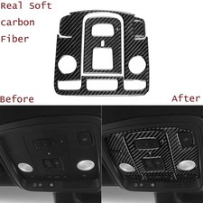 3Pcs Red Carbon Fiber Roof Reading Light Panel Cover Trim For Cadillac CTS 14-19