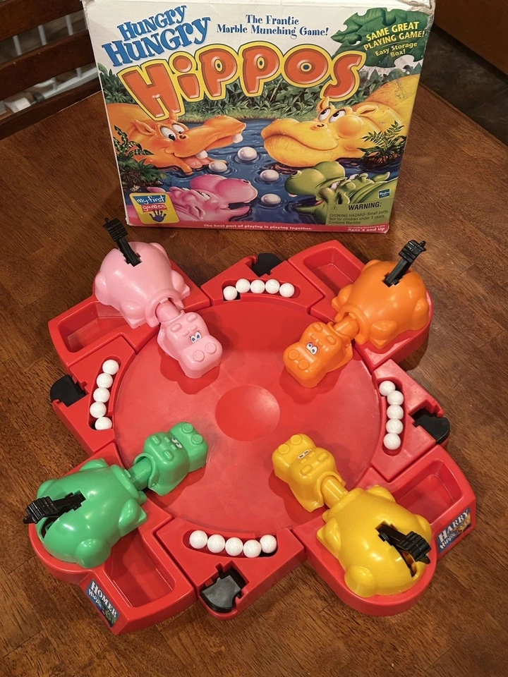 Vintage Hungry Hungry Hippos Game 100% Instruções Completas Milton Bradley 2000 - Imagem 2 de 4