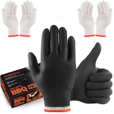 BBQ Gloves for Cooking Baking Grilling 100 Count Disposable Nitrile Gloves and