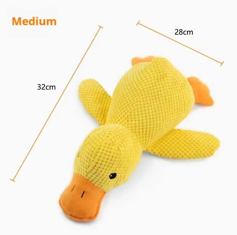 1pc yellow duck pet Dog Plush Toy with Hug Duck Interactive Squeaky Comfort Toy