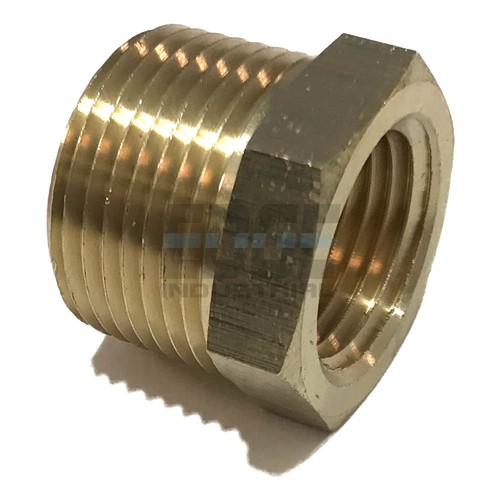 Edge Industrial Brass Reducing Hex Bushing 3/4" Male Npt x 1/2" Female Npt Fu...