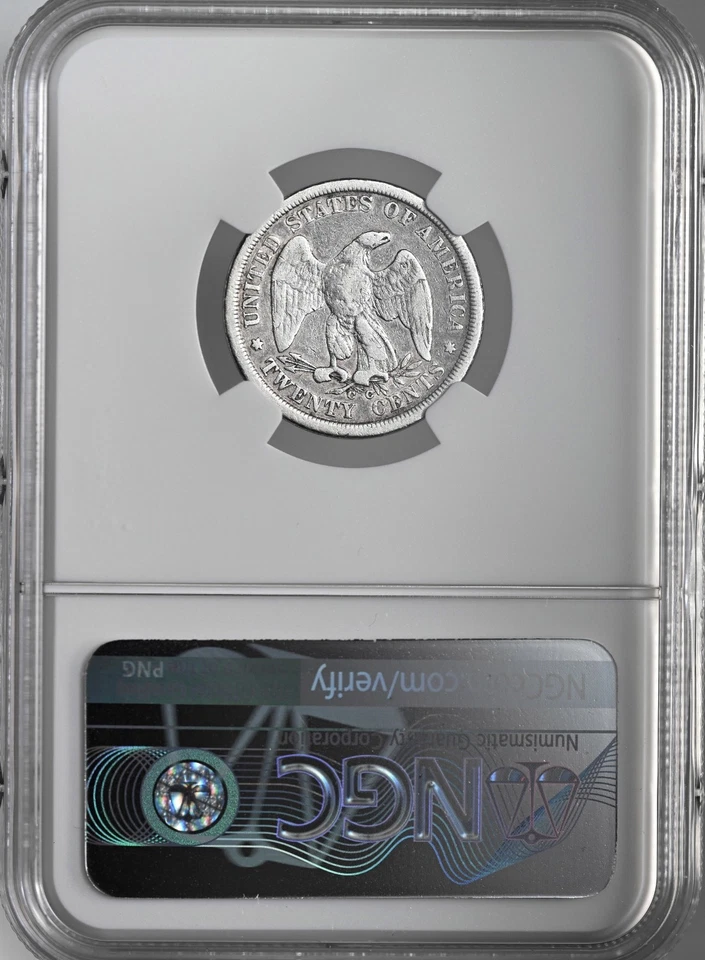 1875-CC  20C TWENTY CENT PIECE SILVER NGC FINE DETAILS "CLEANED"  #8405235-039 - Image 4 of 4